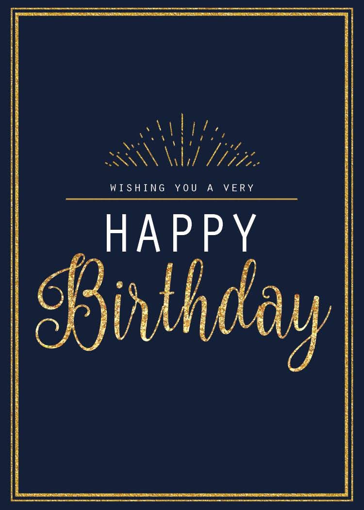 CEO Cards - Birthday Greeting Cards (Golden Rays), 5x7 Inches, 25 Cards & 26 White Envelopes (B1703) - Image 2